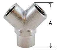 Brass Pipe WYE F x F Nickel Diagram